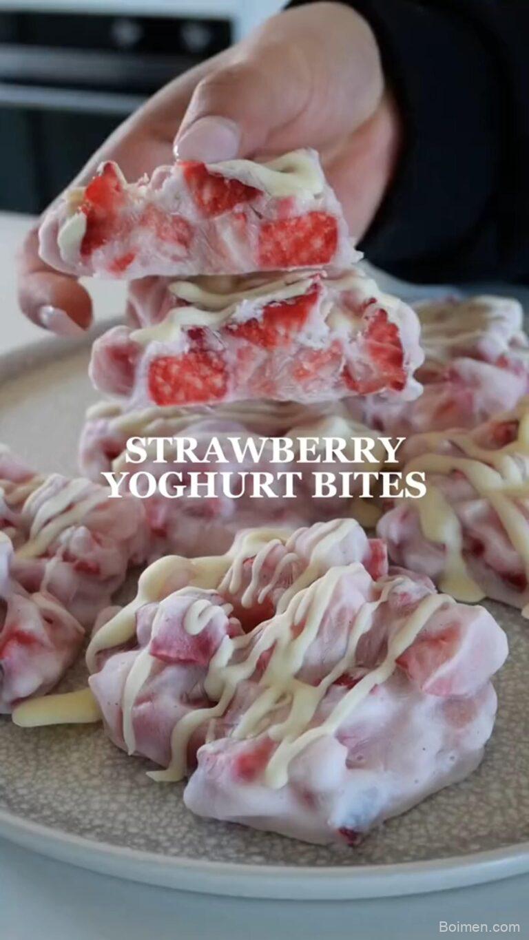 healthy strawberry yoghurt bites