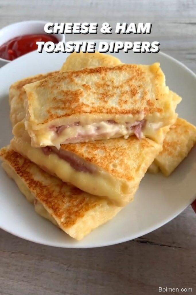 cheese and ham toastie dippers
