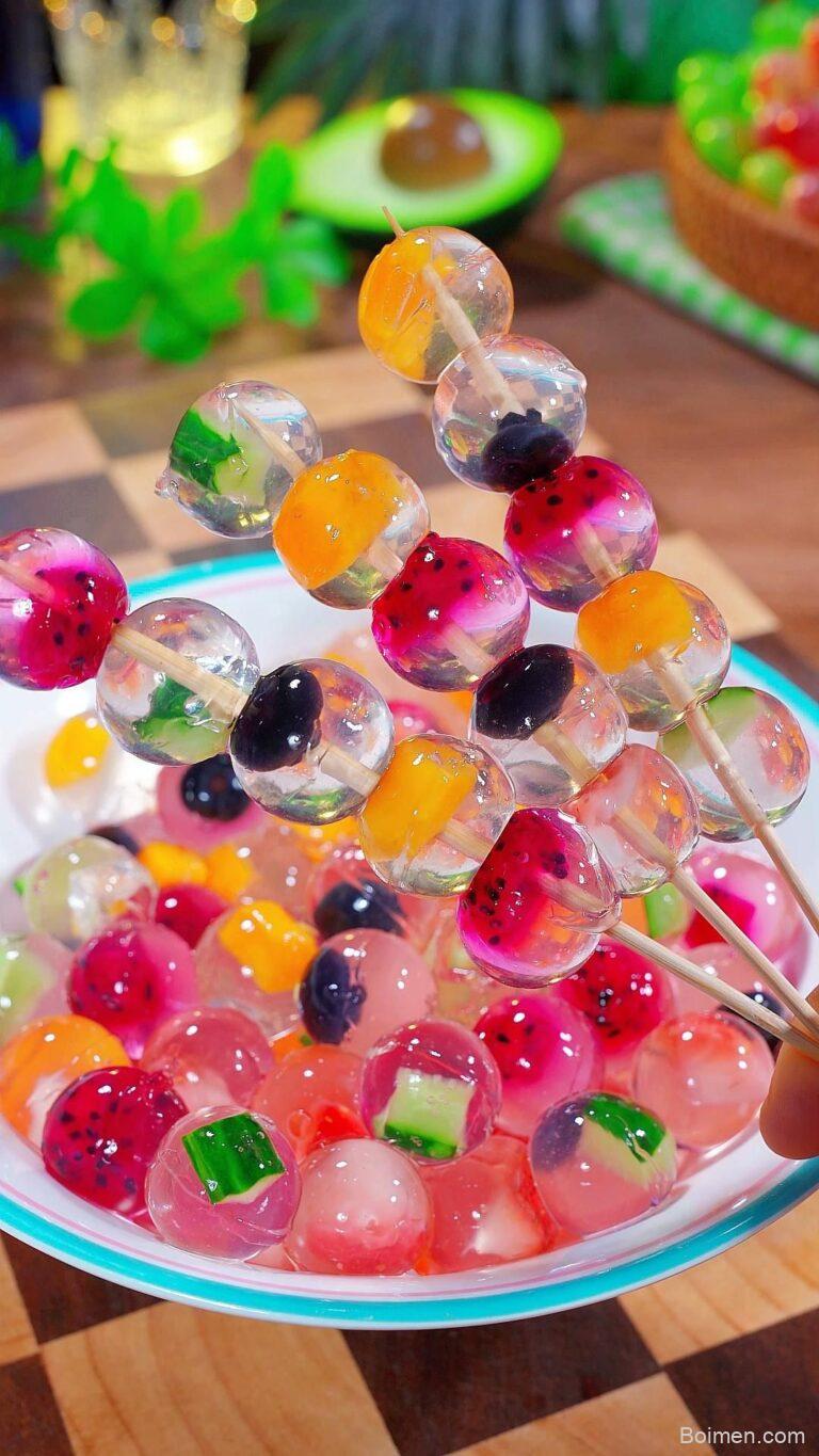 fruit bubble balls dessert