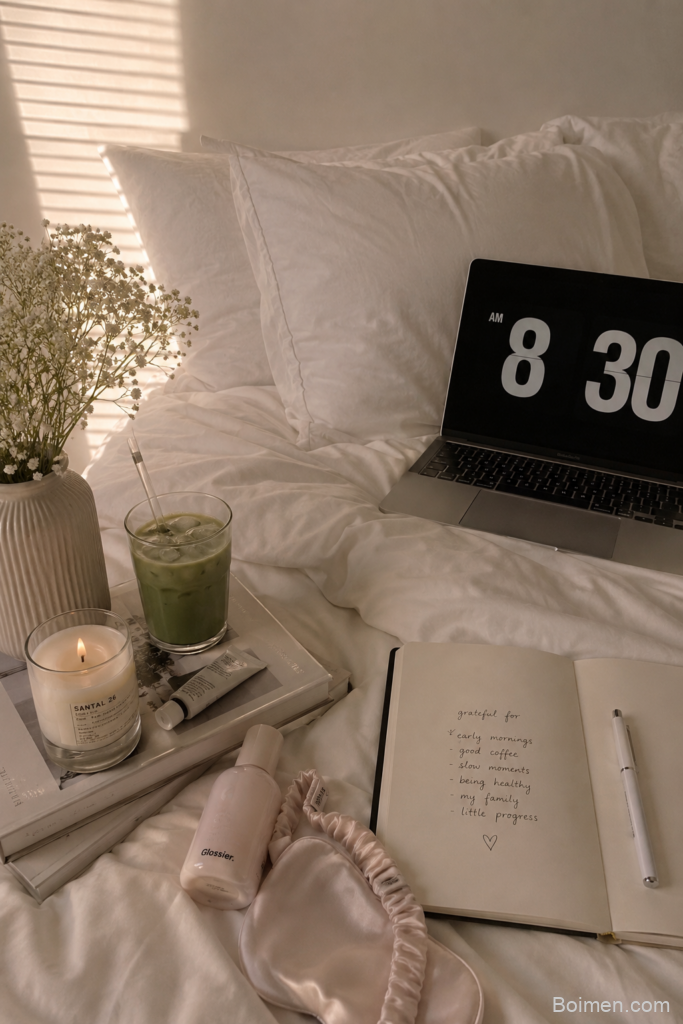 cozy clean girl morning routine