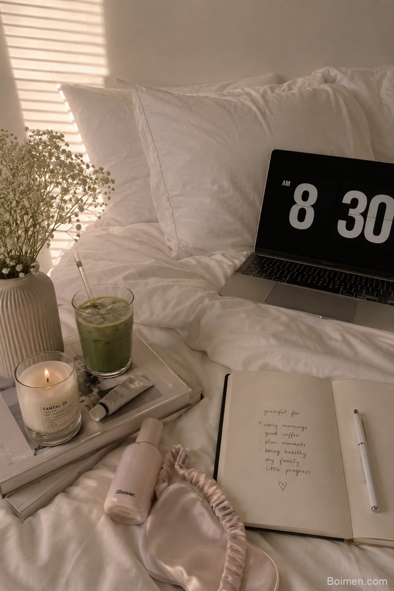cozy clean girl morning routine