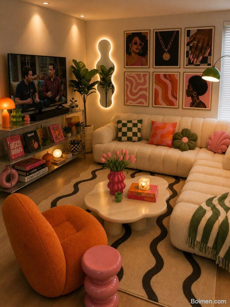 colorful cozy living room decor