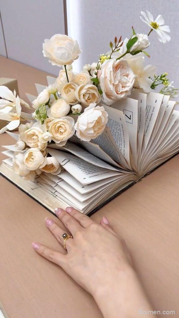 turn old books into vases