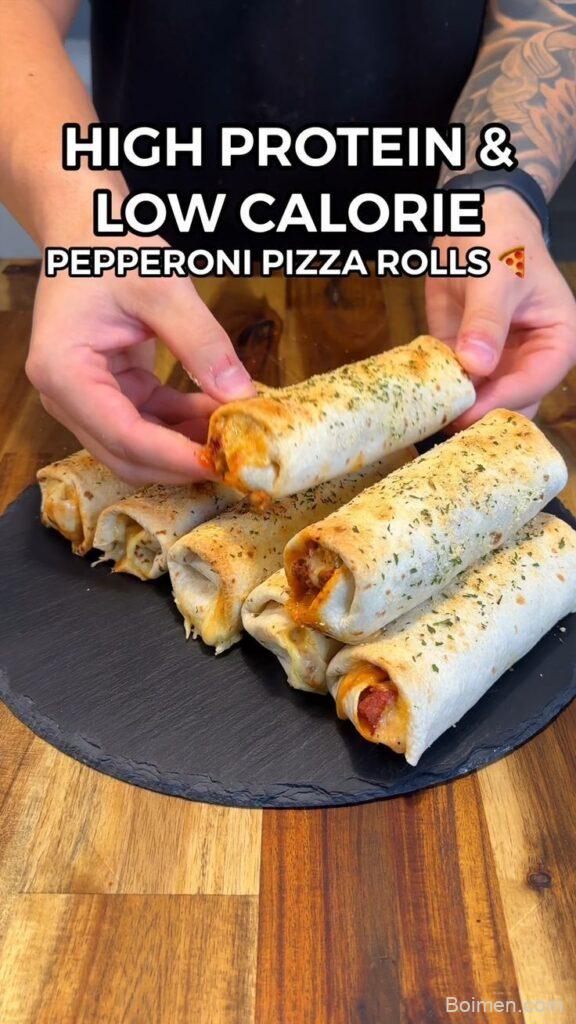high protein pepperoni pizza rolls