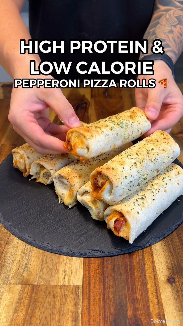 high protein pepperoni pizza rolls