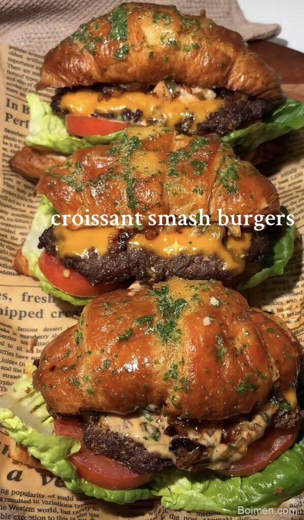 croissant smash burgers