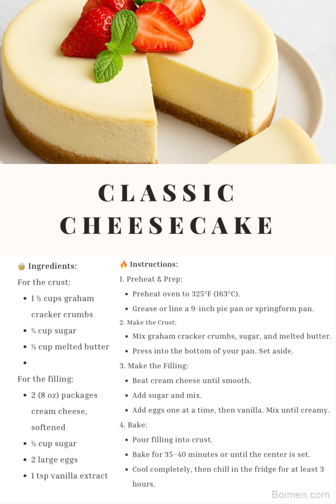easy classic cheesecake recipe
