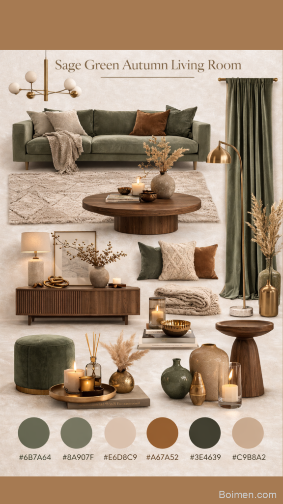 sage green living room
