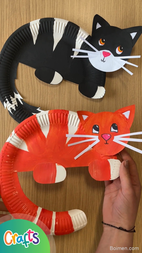 paper plate cat