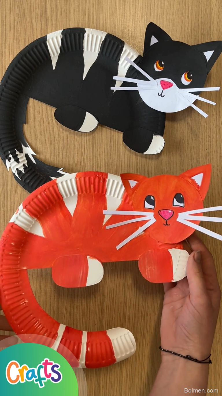 paper plate cat