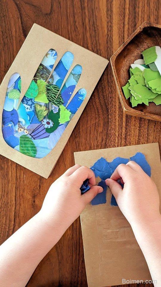 earth day handprint collage