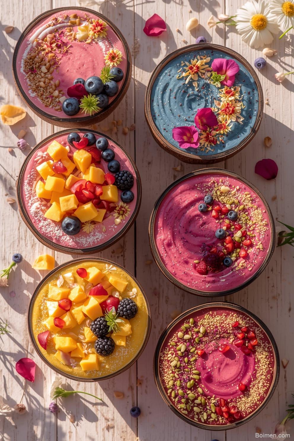 Colorful Smoothie Bowl Ideas for Healthy Aesthetic Breakfast