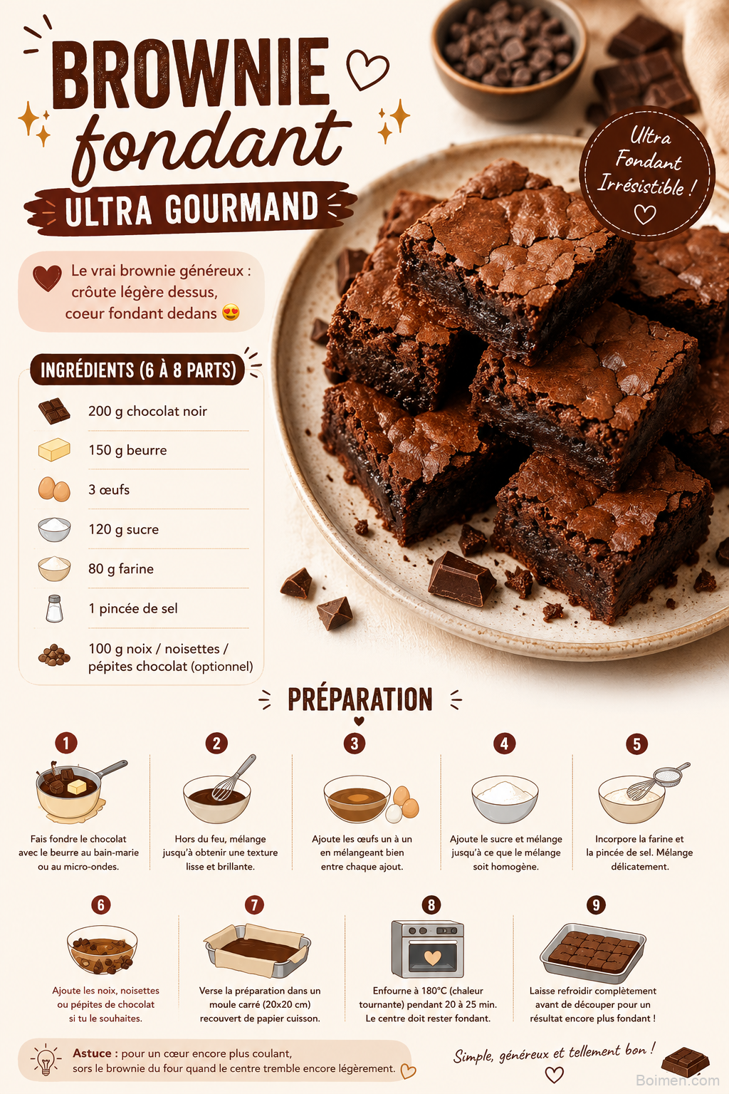 Brownie ultra fondant : la recette facile et irrésistible