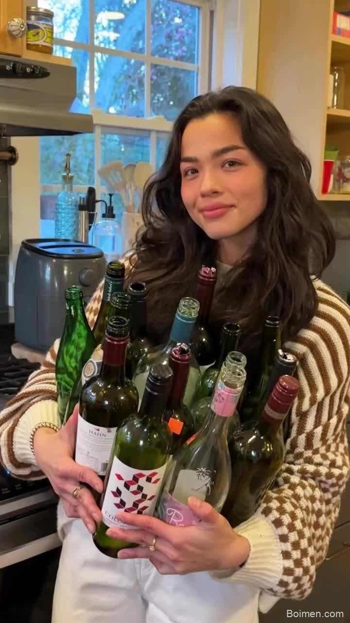 upcycle empty wine bottles