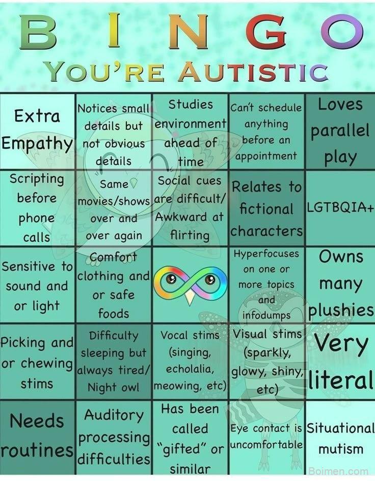 autism bingo card