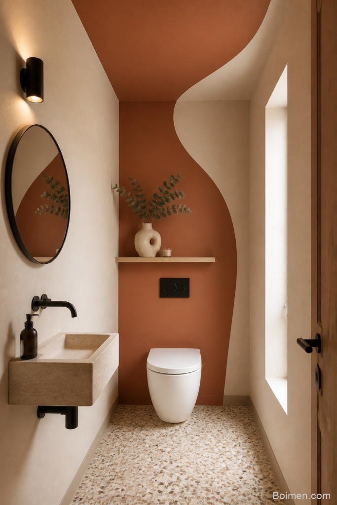 two tone wave wall