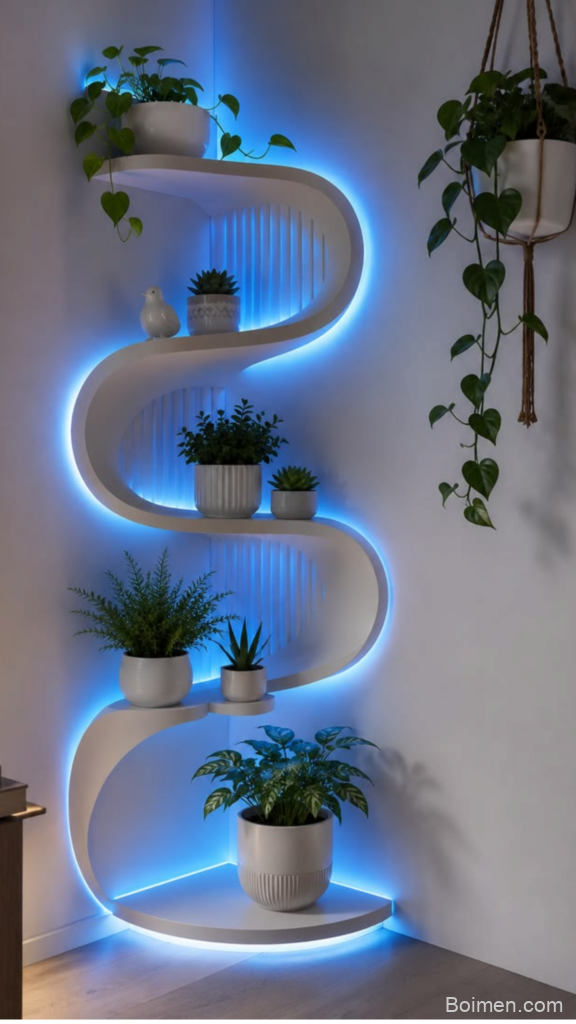 led corner shelf