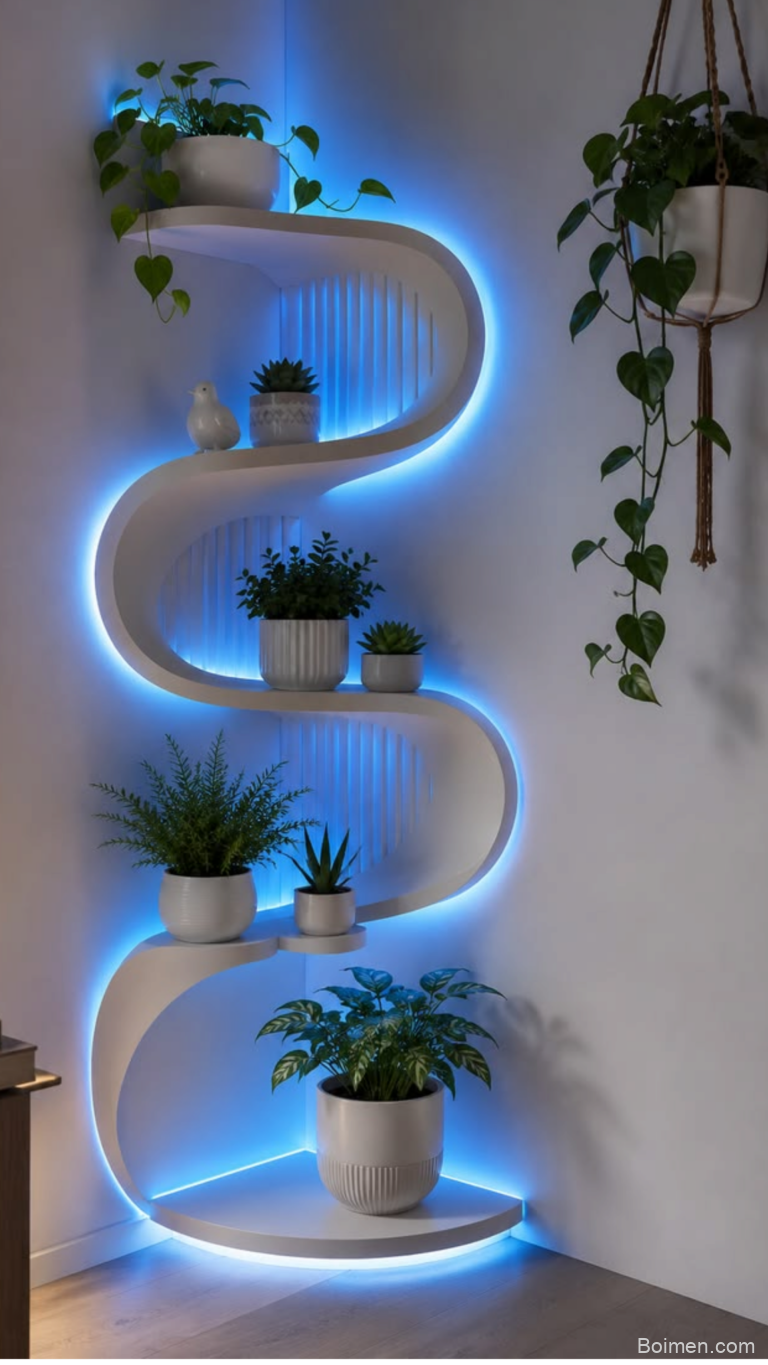 led corner shelf