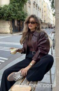 brown leather jacket outfit