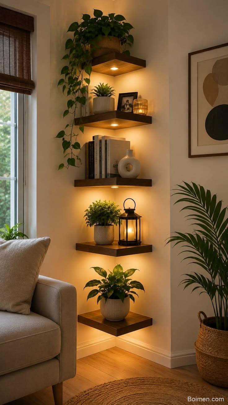 corner wall gallery decor