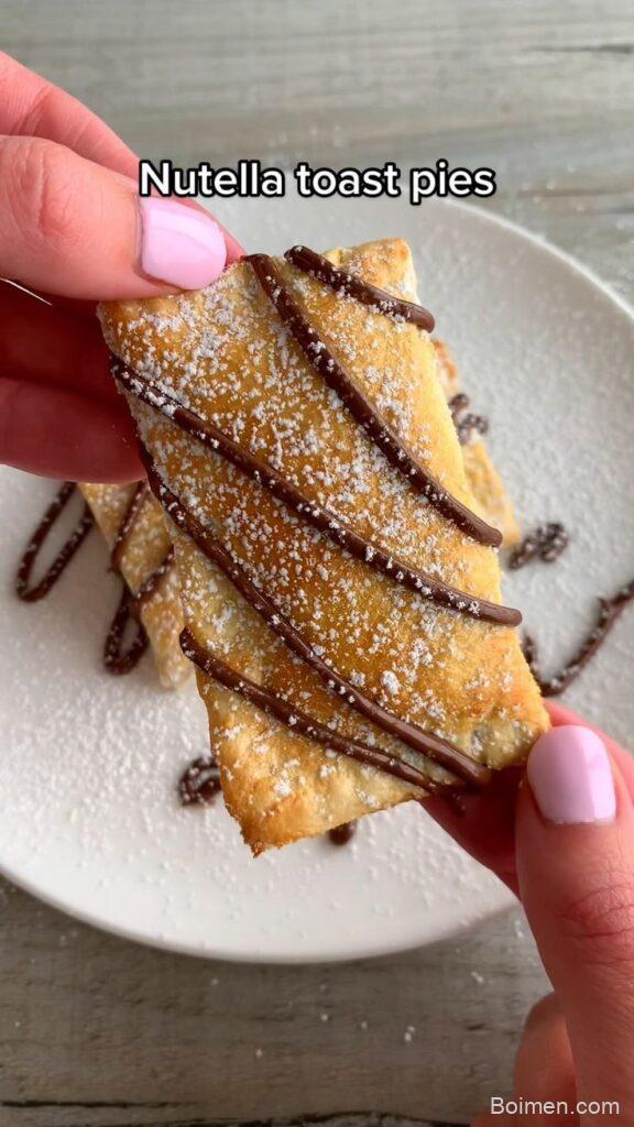 air fryer nutella toast pies