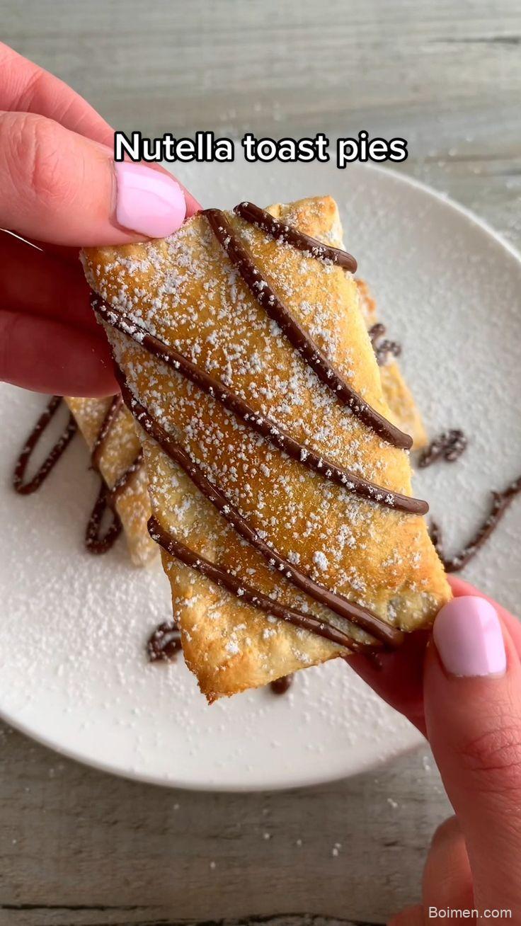 air fryer nutella toast pies