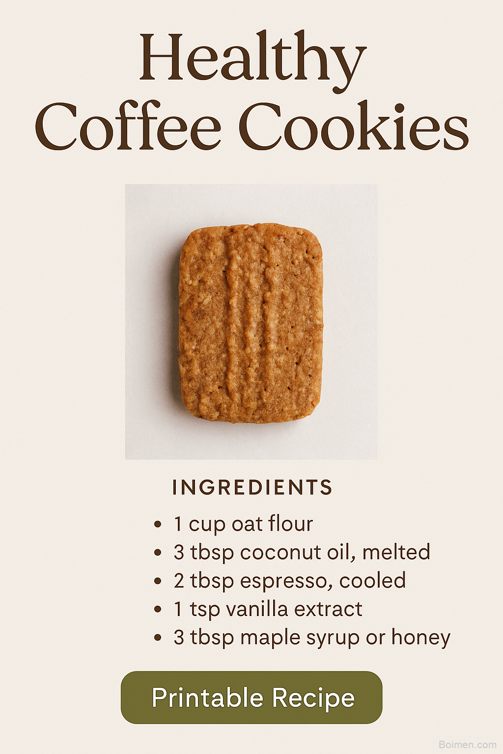 Healthy Coffee Cookies (No Palm Oil – Oat Flour – Easy Recipe)
