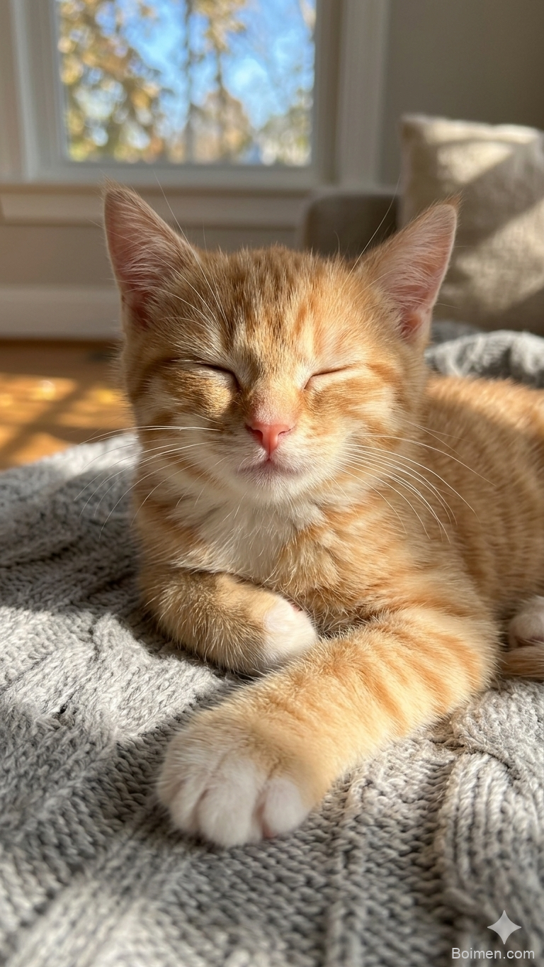 golden hour ginger kitten photography