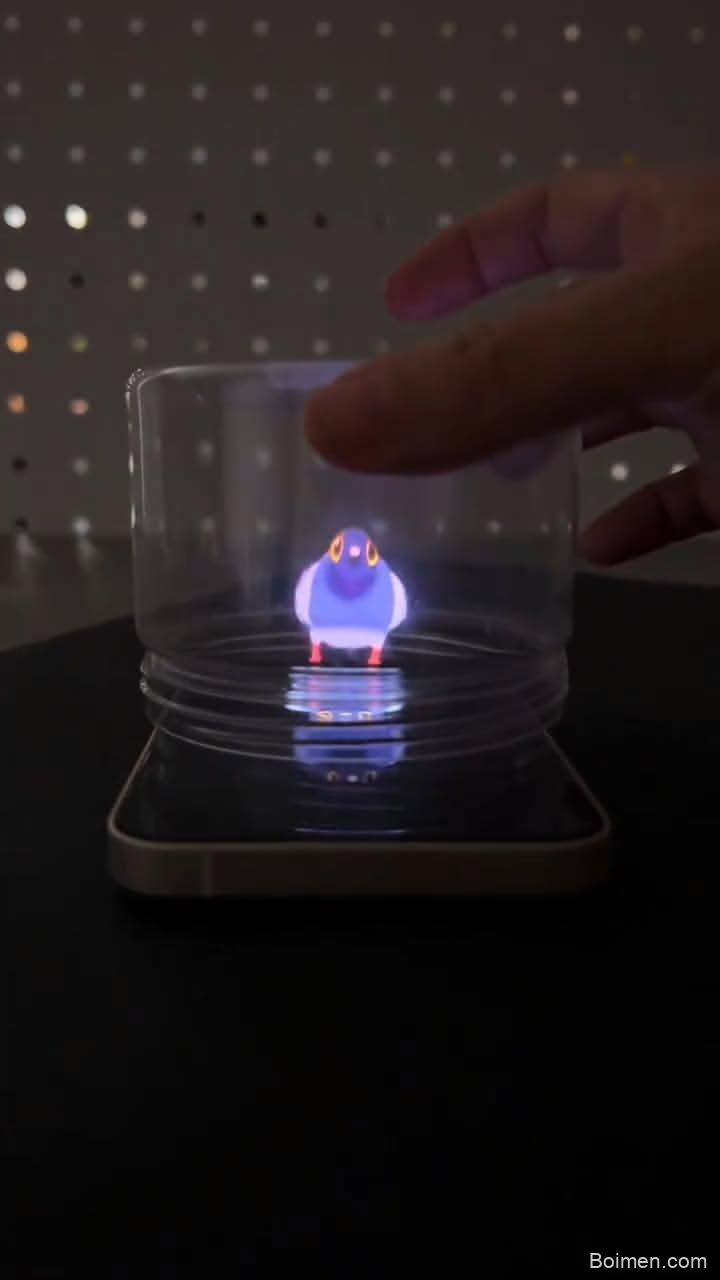 holographic projection from transparent box