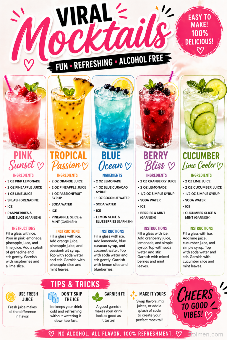 easy alcohol free mocktail recipes