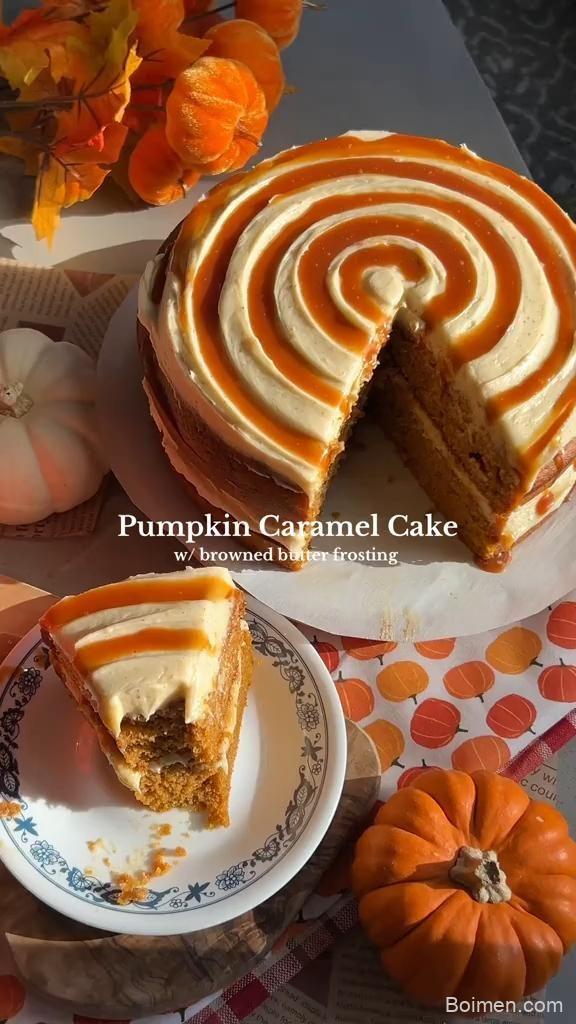 pumpkin caramel cake recipe