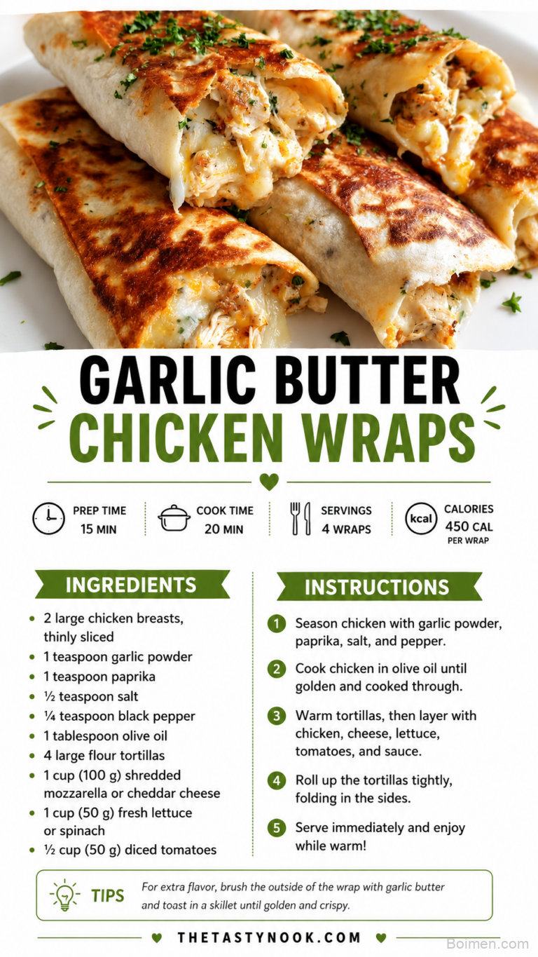 garlic butter chicken wrap recipe