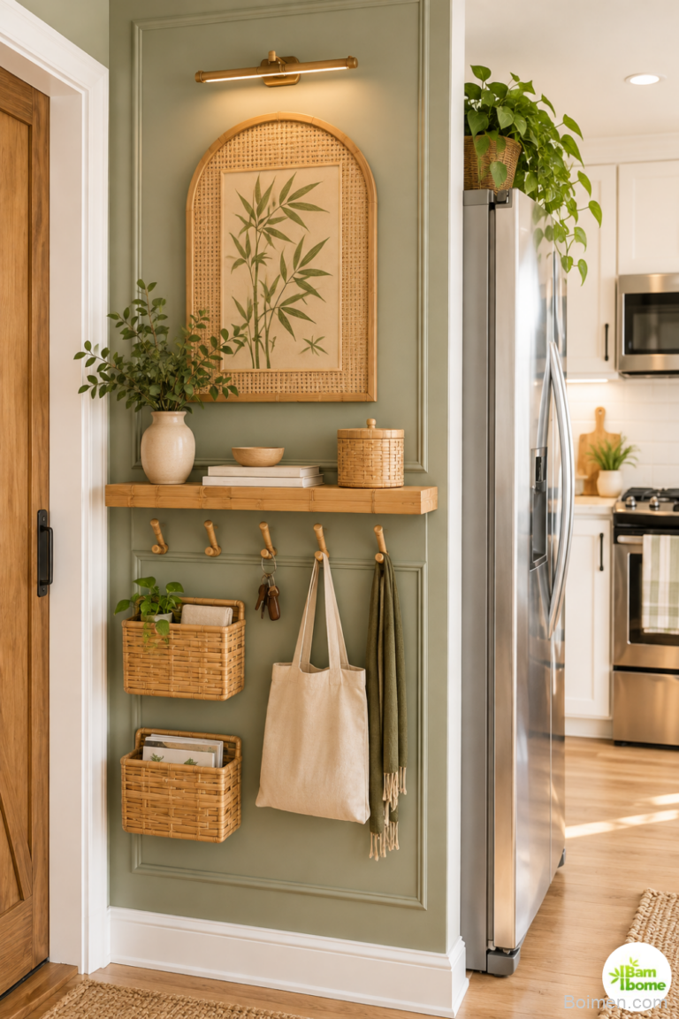 bamboo entryway storage