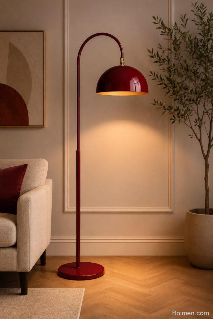 red floor lamp