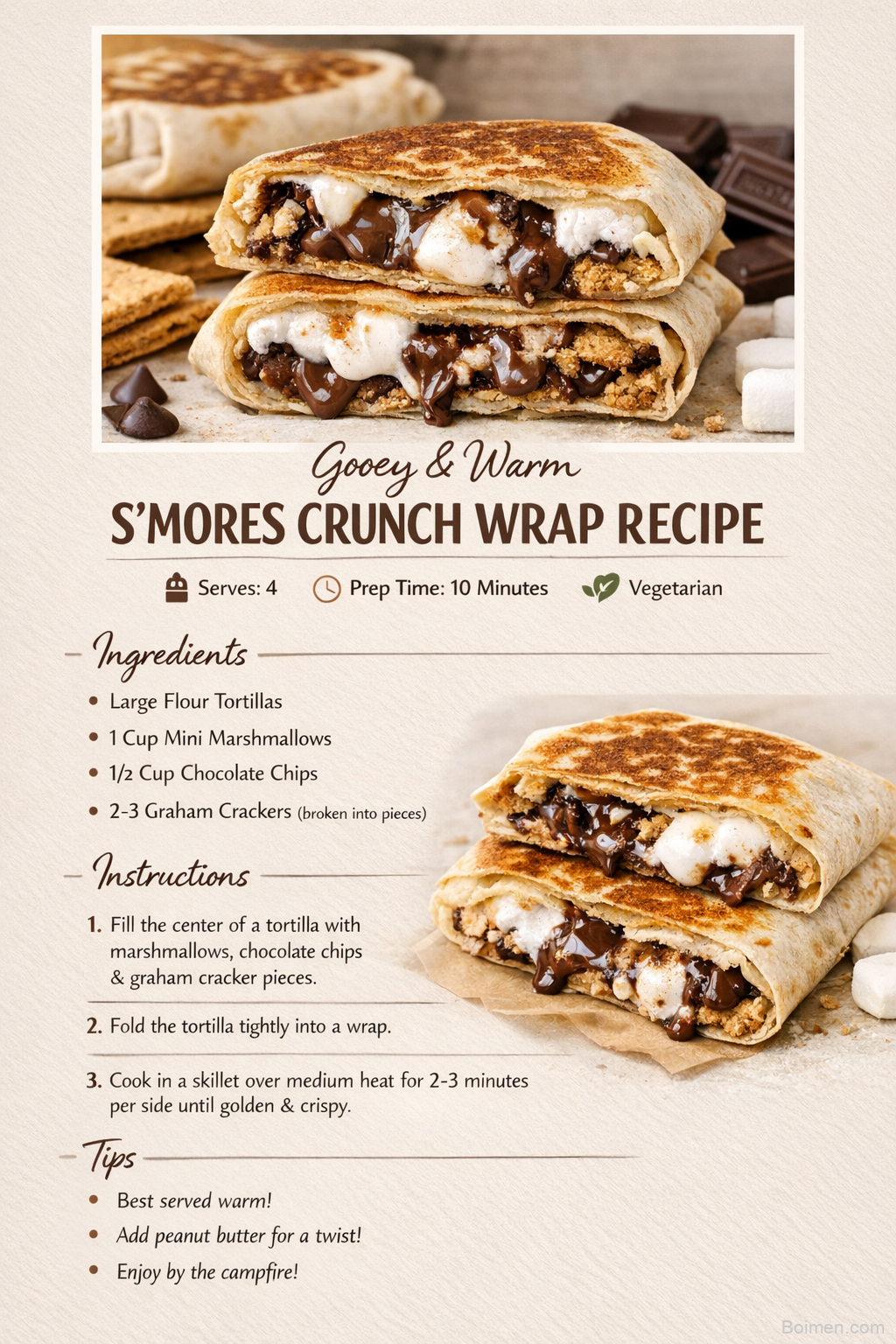 Gooey & Warm S'mores Crunch Wrap