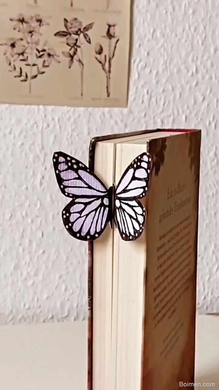 diy butterfly bookmark