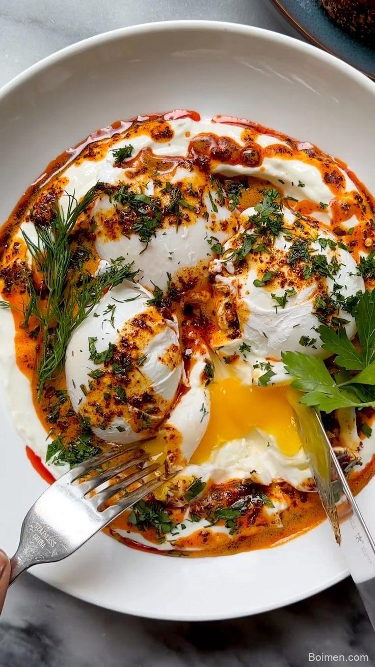 turkish eggs with garlicky yogurt