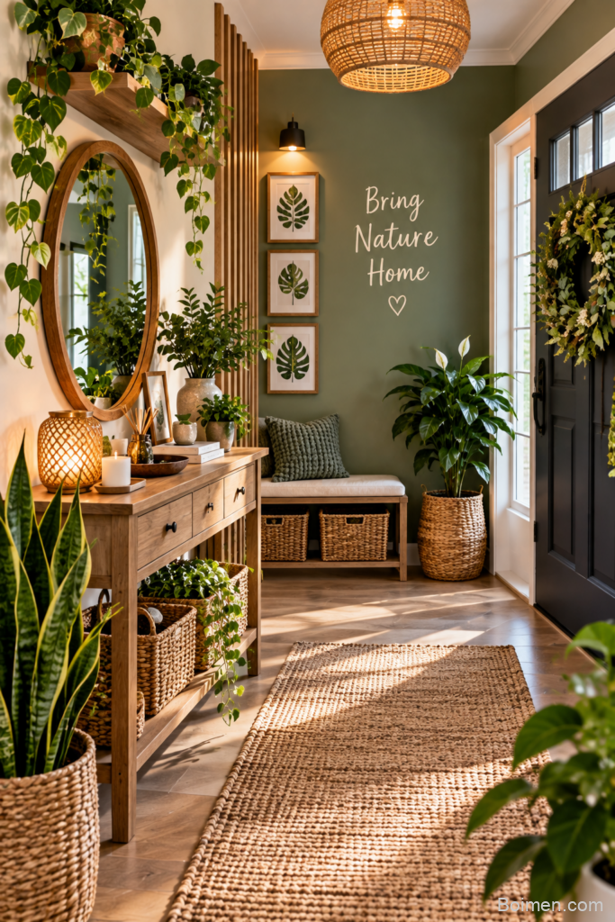 biophilic entryway decor