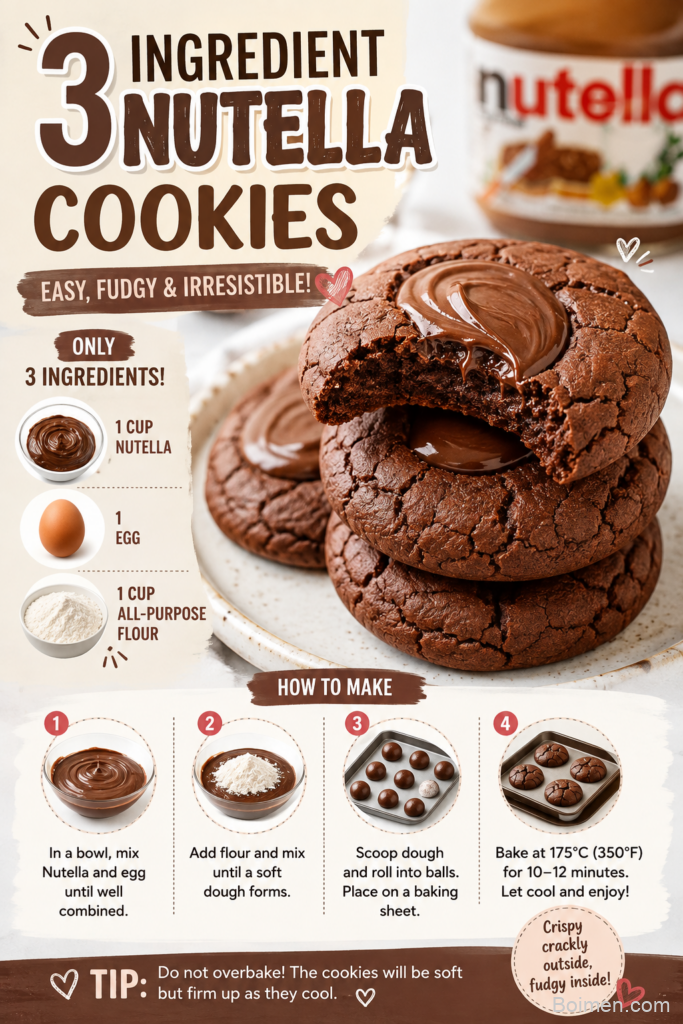 3-ingredient nutella cookies