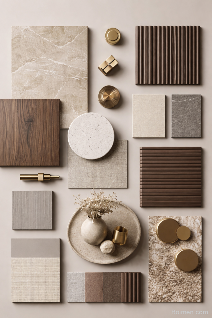 neutral material moodboard